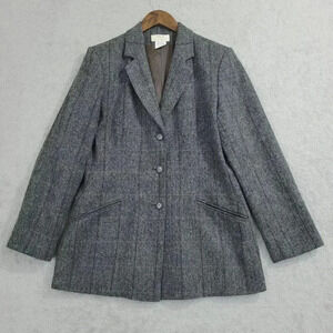 Vintage Harve Bernard Womens Wool Blazer Jacket Size 10 Gray  10CT